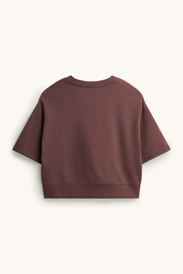 Damen - Sweatshirt - geblümt - braun