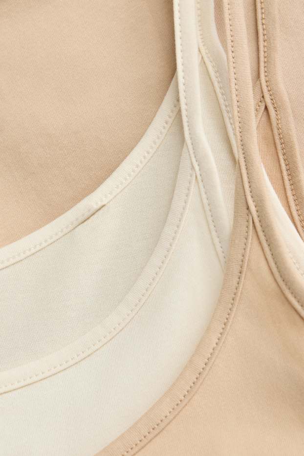 Femmes - Haut - look 2-en-1 - beige