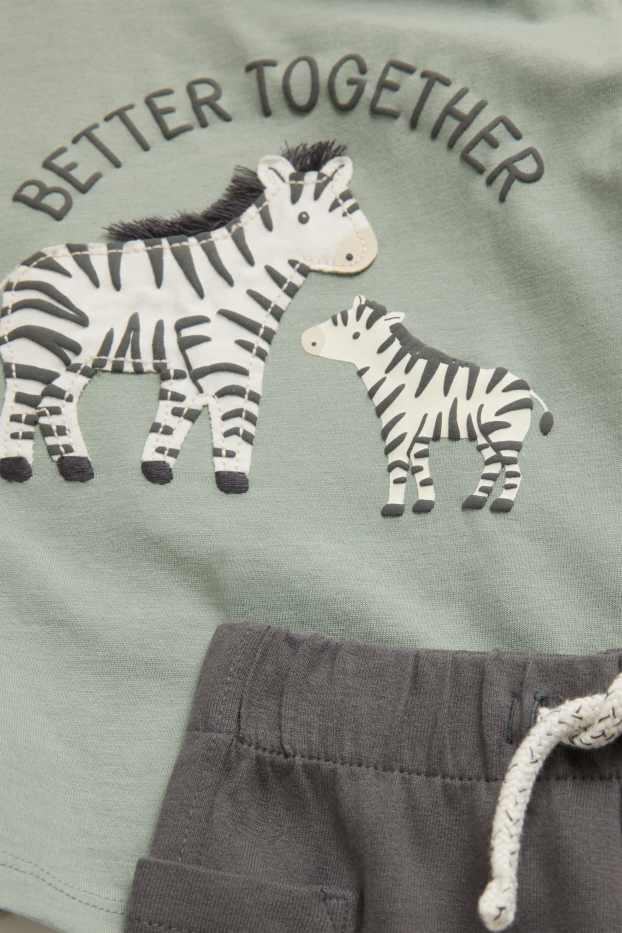 Baby Buben - Zebra - Baby-Outfit - 2 teilig - grün
