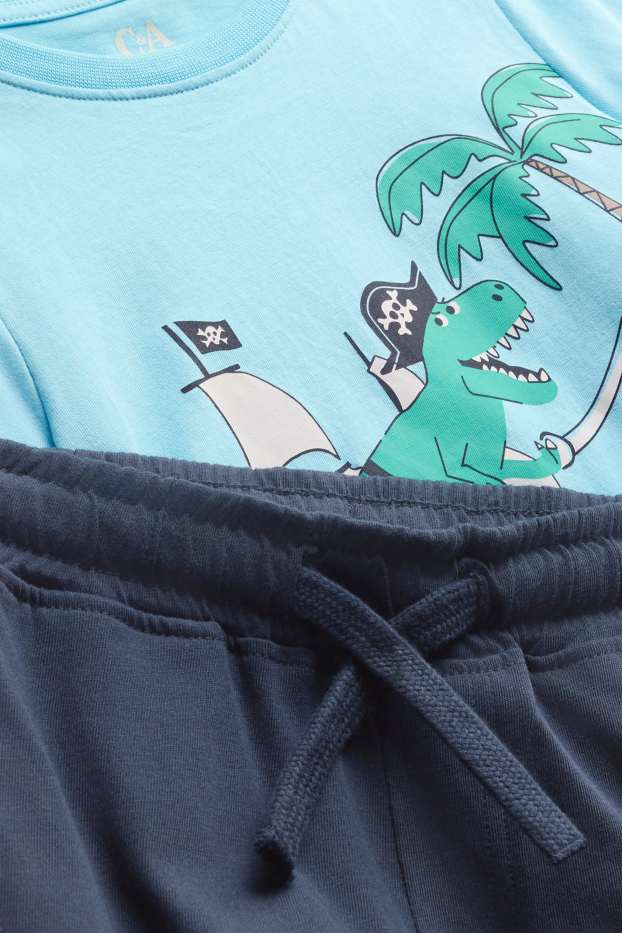 Niños - Mar - conjunto - camiseta de manga corta y pantalón corto - 2 prendas - azul