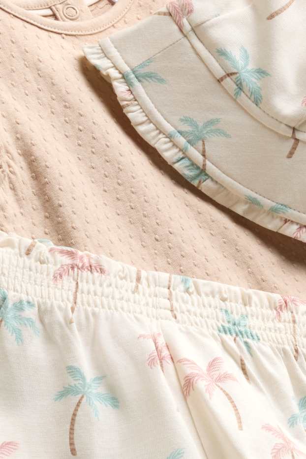 Bebeluși - fete - Palmieri - compleu bebeluși - 3 piese - bej