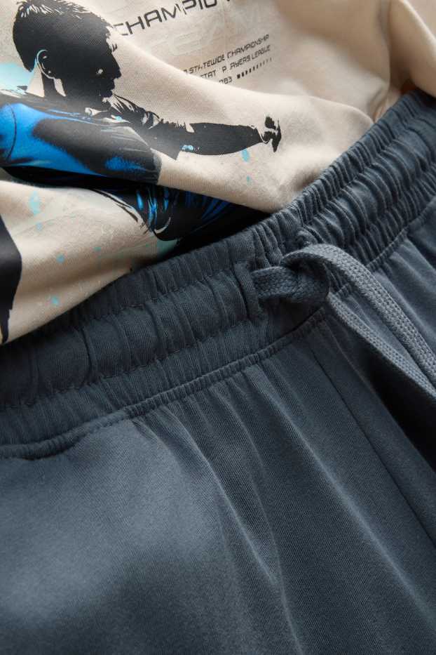 Copii - Băieți - Fotbal - set - tricou cu mânecă scurtă și pantaloni scurți - 2 piese - albastru / crem