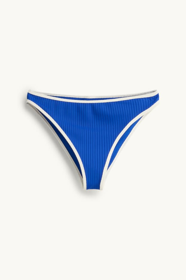 Damen - Bikini-Hose - Mid Waist - gerippt - blau