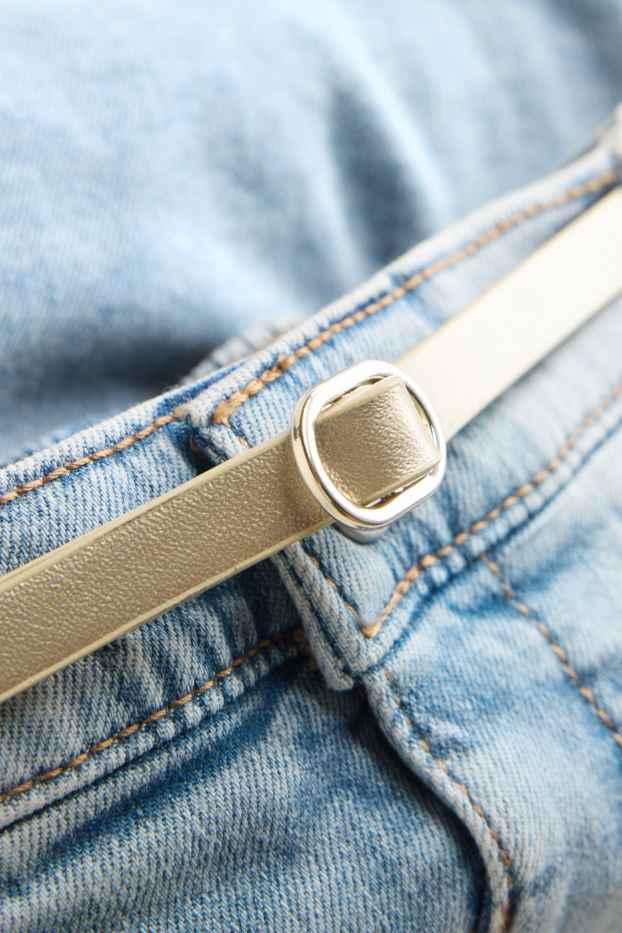 Kinder Mädchen - Jeans-Skort mit Gürtel - blau