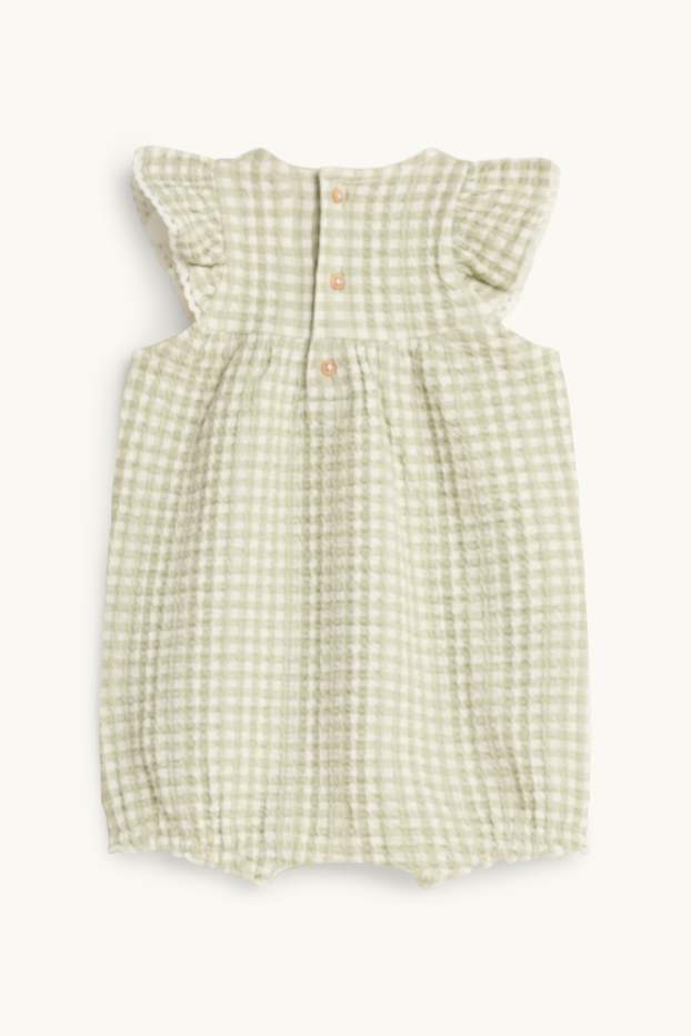 Baby Mädchen - Zitrone - Baby-Jumpsuit - kariert - grün
