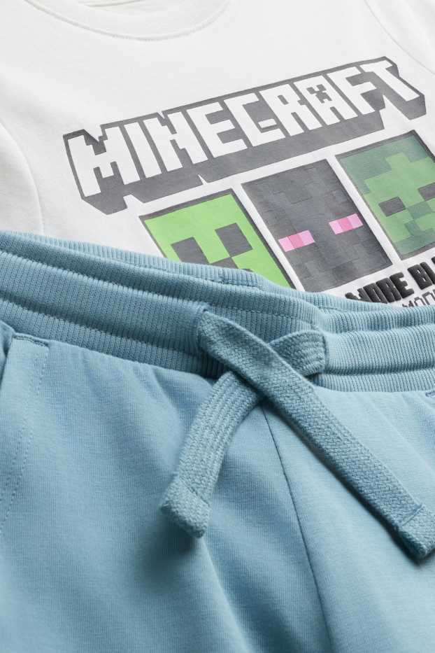 Enfants garçons - Minecraft - ensemble - T-shirt et short - 2 pièces - blanc