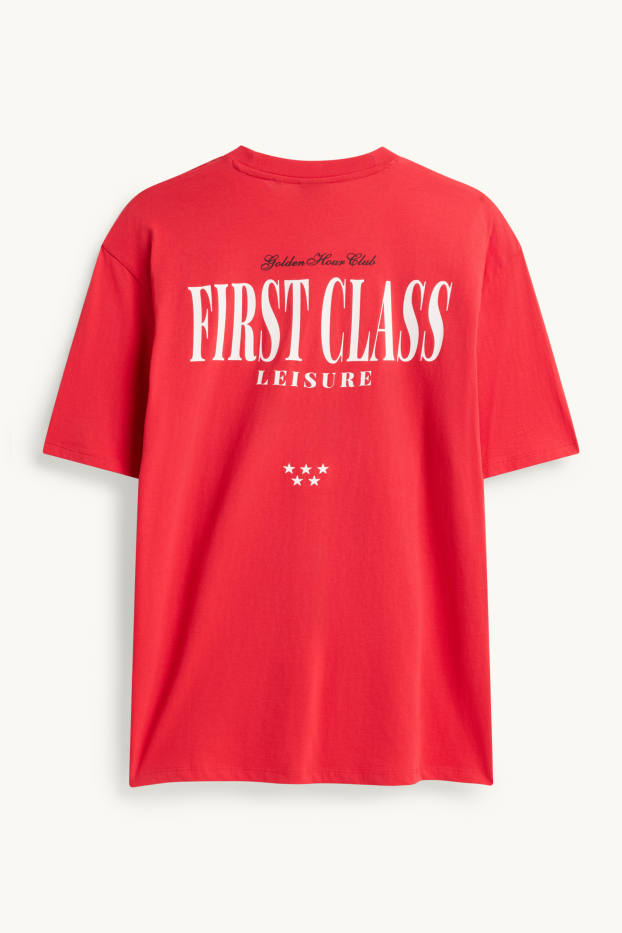 Hommes - T-shirt - relaxed fit - rouge