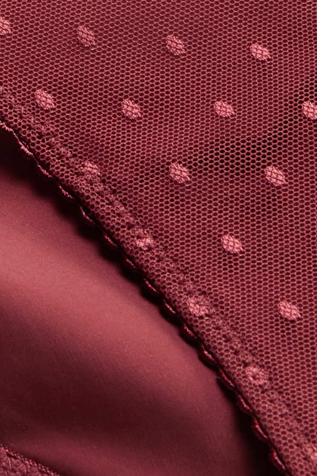 Damen - Slip - gepunktet - bordeaux
