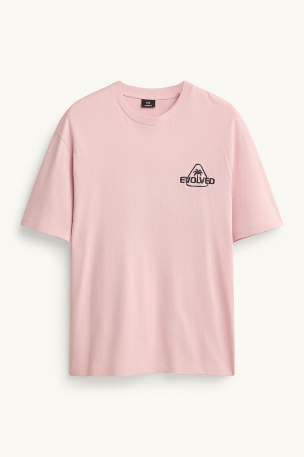 Herren - T-Shirt - Relaxed Fit  - rosa