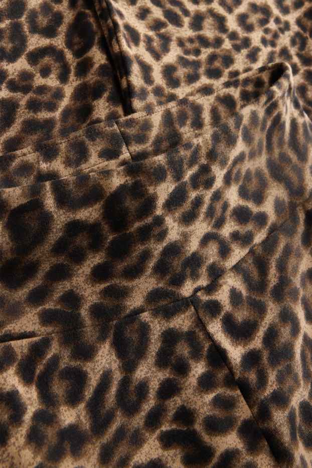 Damen - Flared Leggings - Leo-Print - braun