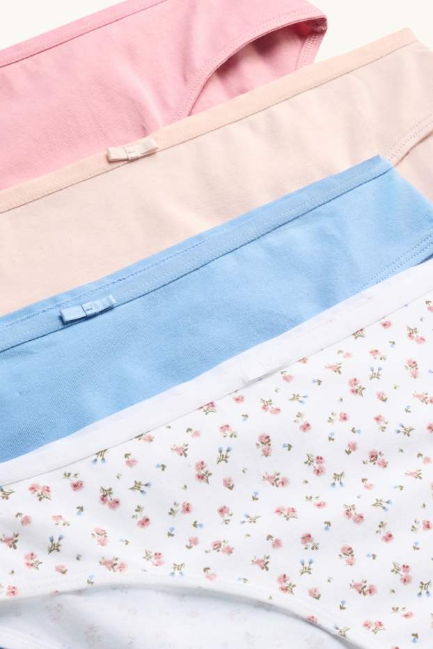 Dames - Set van 4 - slip - roze / blauw