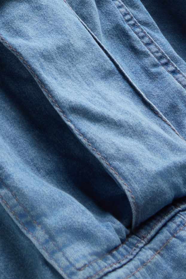 Herren - Jeans-Cargo-Shorts - Mid Waist - hellblau