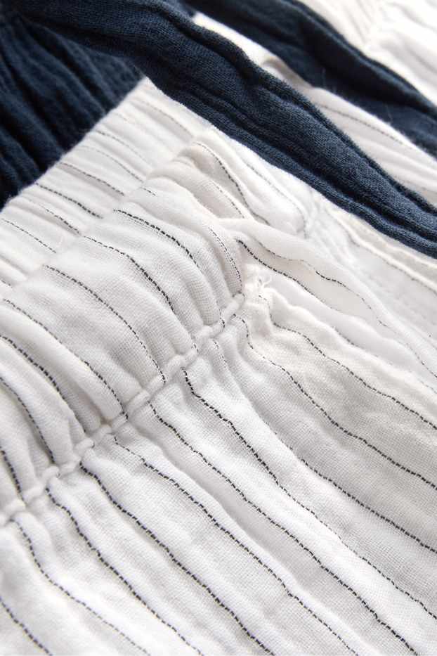 Damen - Multipack 2er - Pyjamashorts - dunkelblau / weiß