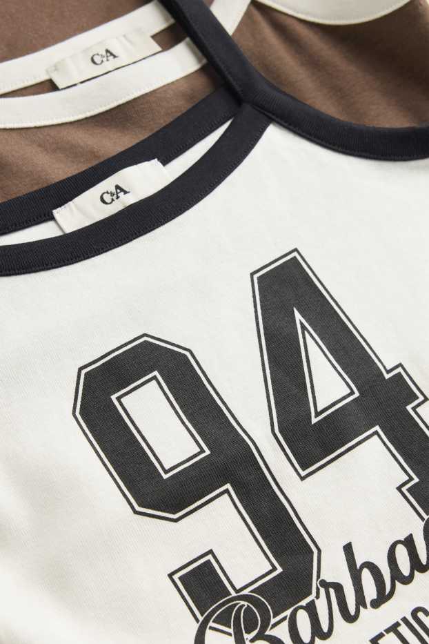 Děti - dívky - Multipack 2 ks - Los Angeles a Barbados - top - hnědá