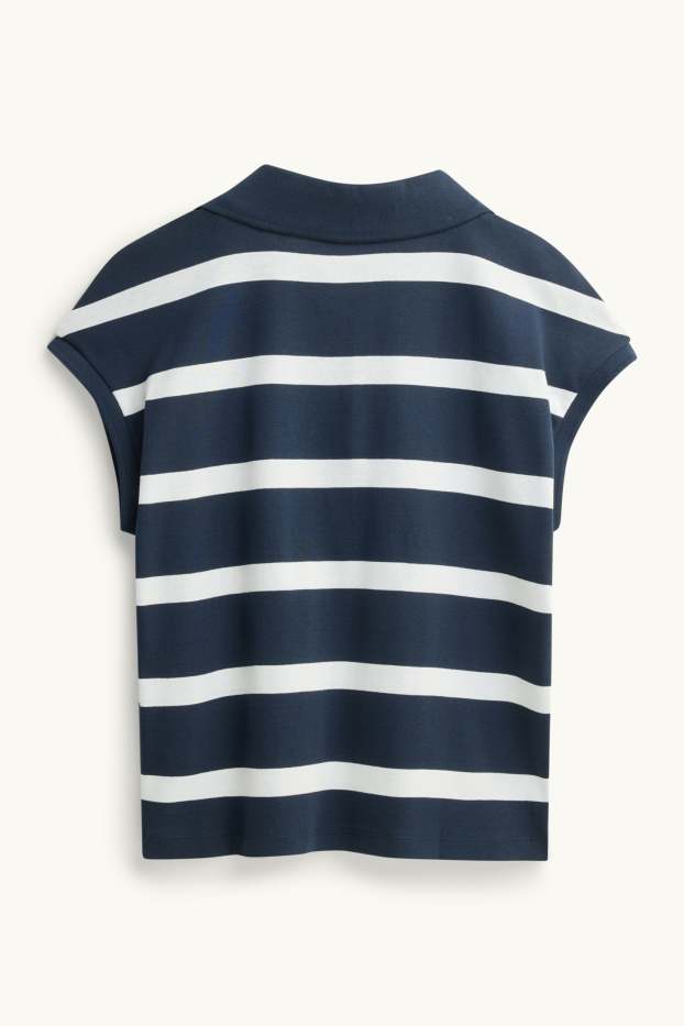 Damen - Poloshirt - Regular Fit - gestreift - blau