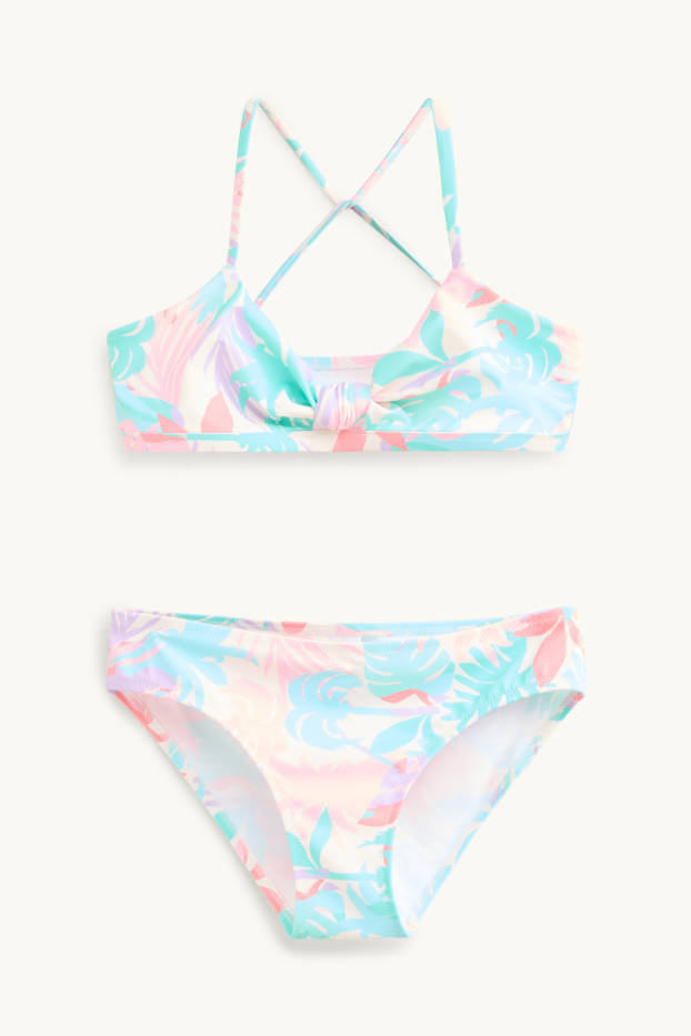 Enfants filles - Bikini - 2 pièces - LYCRA® XTRA LIFE™ - à motif - rose pâle / bleu clair