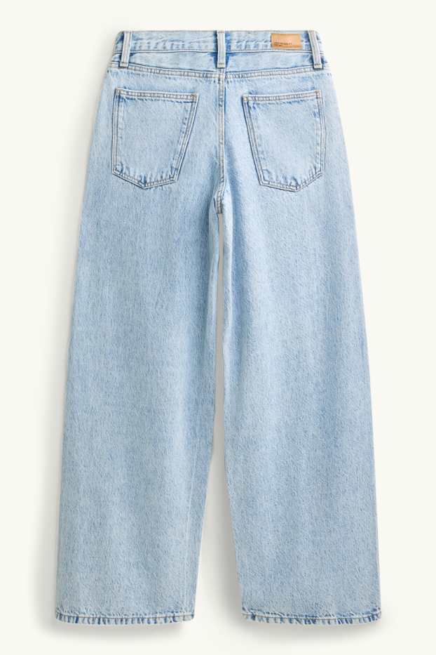 Kinder Mädchen - Graffiti - Wide Leg Jeans - helljeansblau