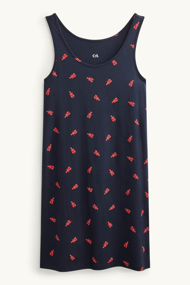 Dona - Camisa de dormir - estampada - blau fosc