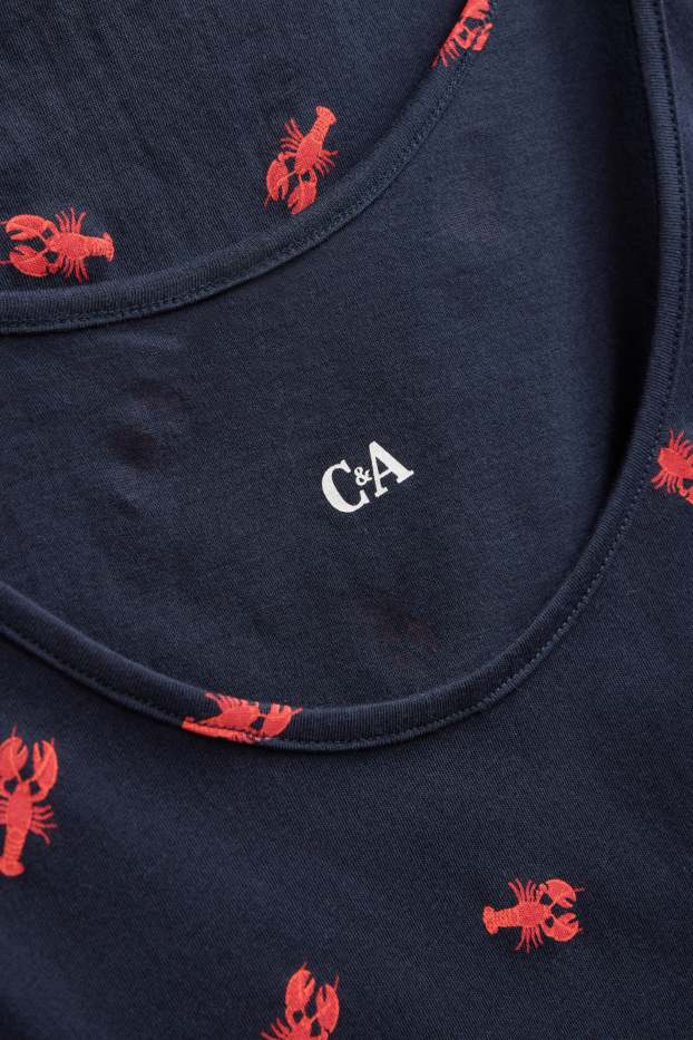 Dona - Camisa de dormir - estampada - blau fosc