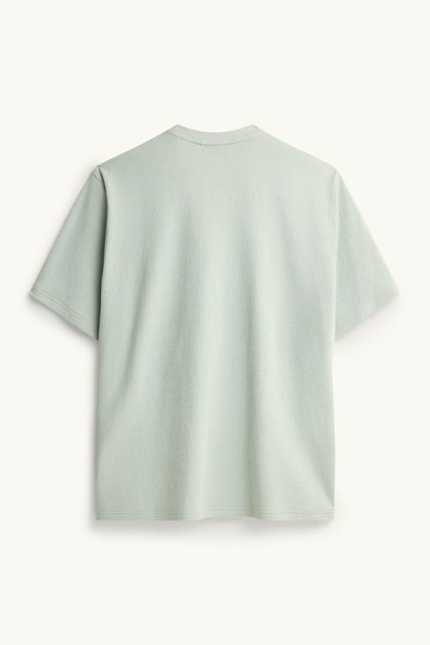 Herren - T-Shirt - Relaxed Fit - strukturiert - mintgrün