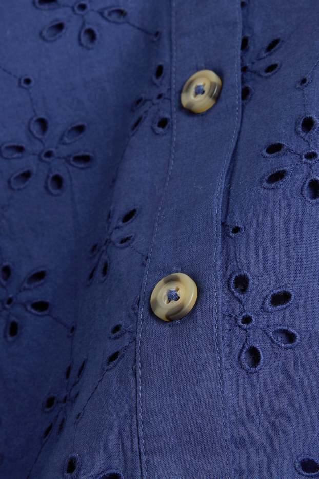 Dámské - Halenka - anglická krajka - tmavomodrá