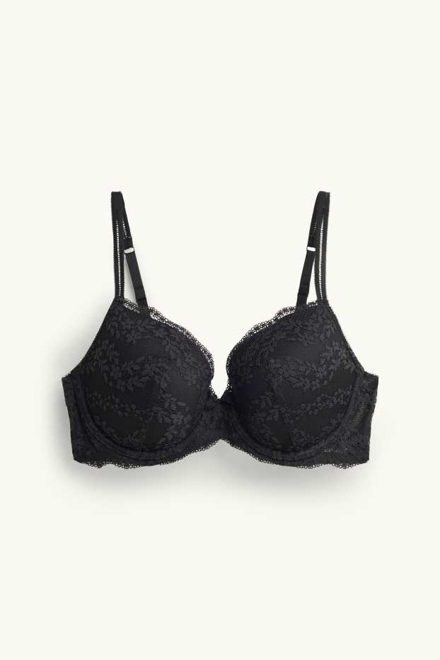 Dames - BH met beugels - FULL COVERAGE - voorgevormd - zwart