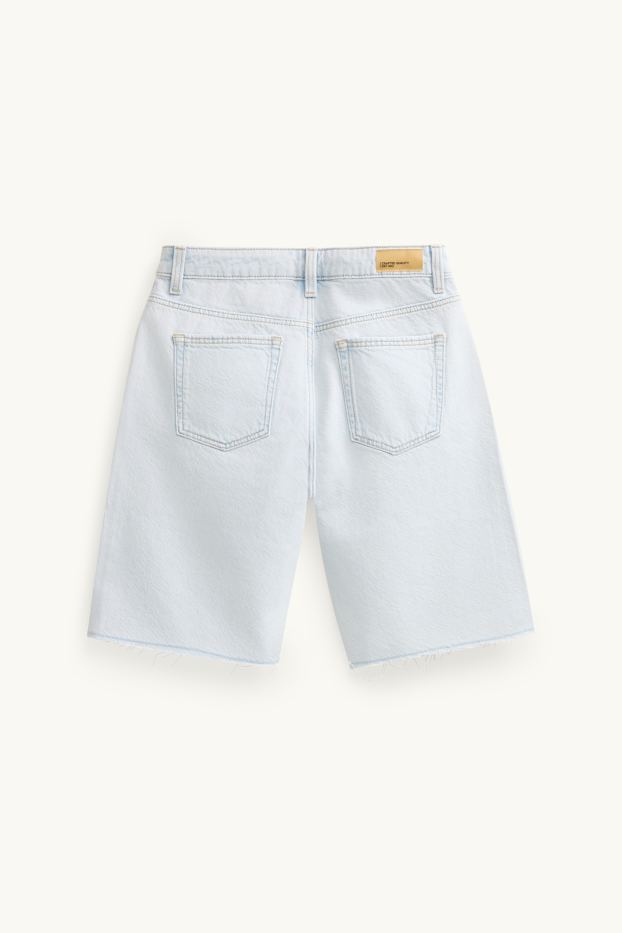 Children Girls - Graffiti - denim shorts - light blue