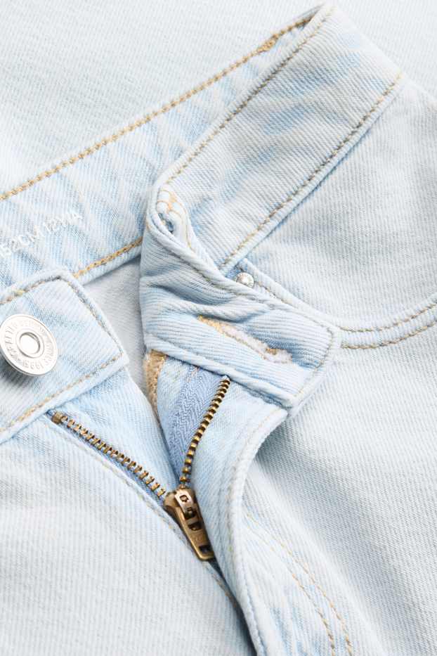 Children Girls - Graffiti - denim shorts - light blue