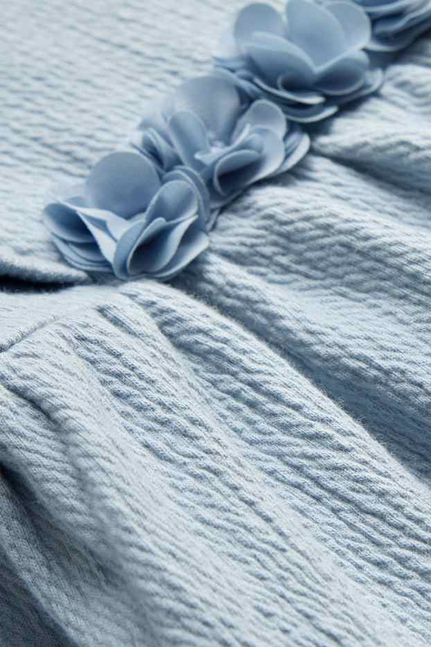 Bébés filles - Petites fleurs - haut à manches longues bébé - bleu clair