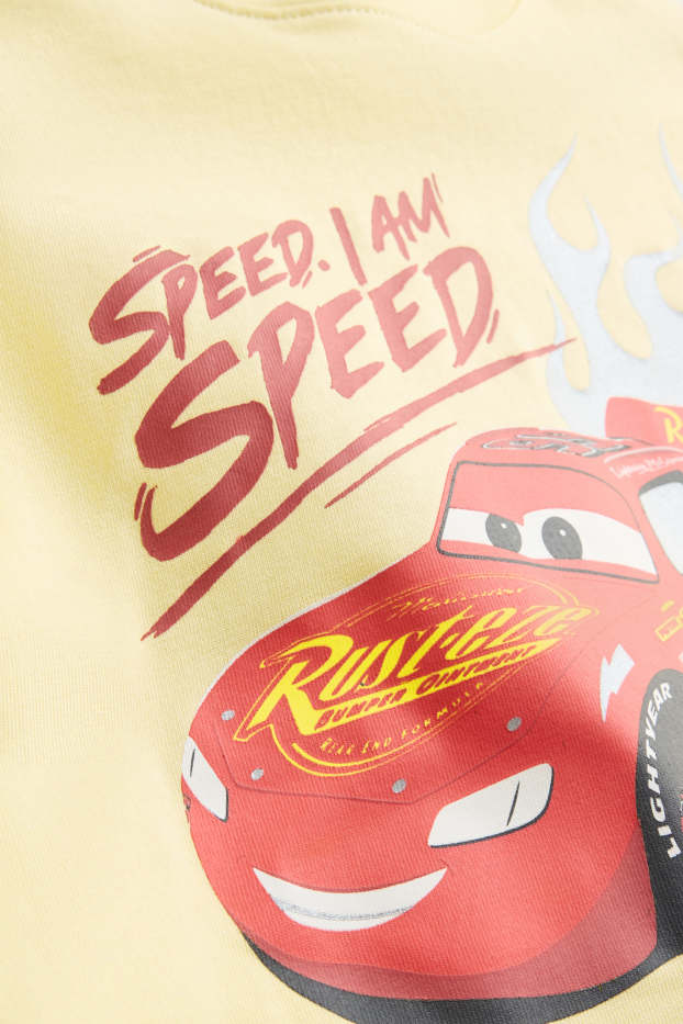 Children Boys - Cars - short sleeve T-shirt - yellow