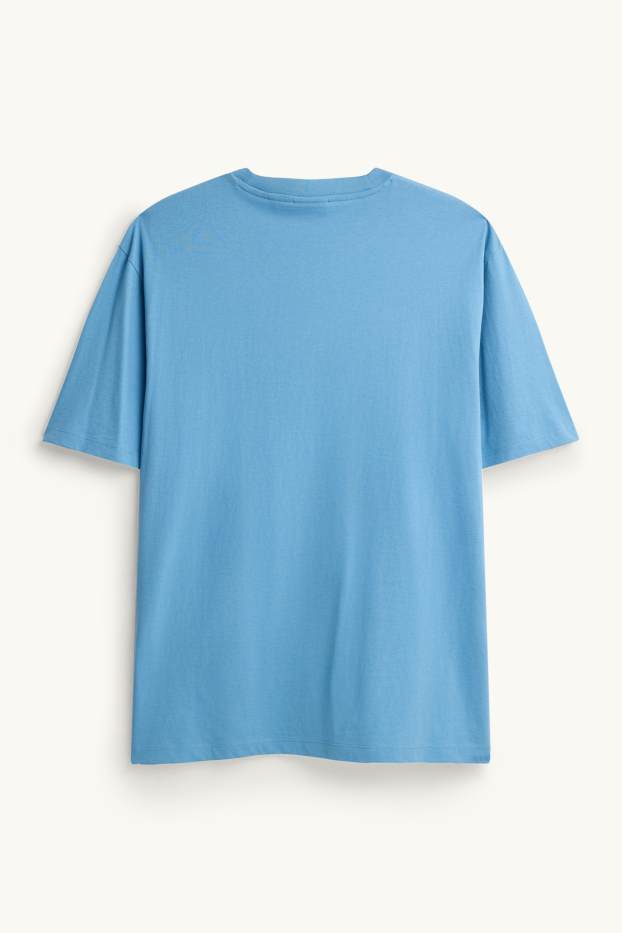 Heren - T-shirt - relaxed fit - blauw