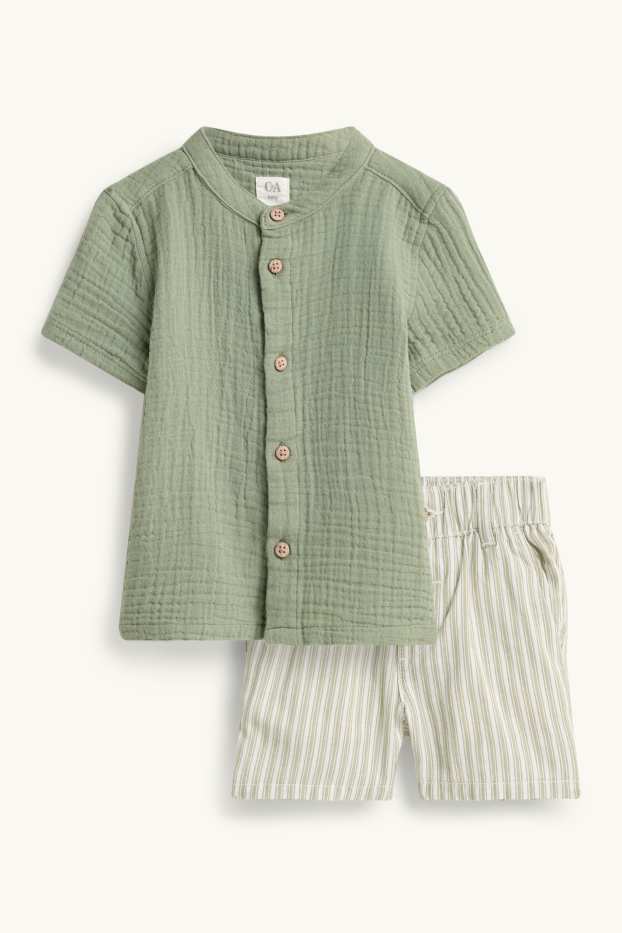 Bébés garçons - Tenue bébé - chemise et short - 2 pièces - vert