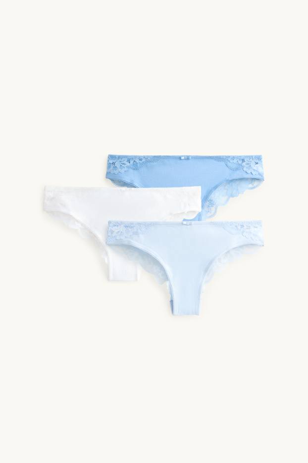 Donna - Confezione da 3 - slip brasiliano - blu