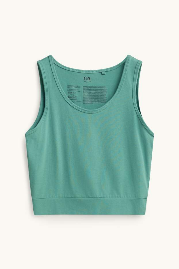 Damen - Sport-Crop-Top - grün