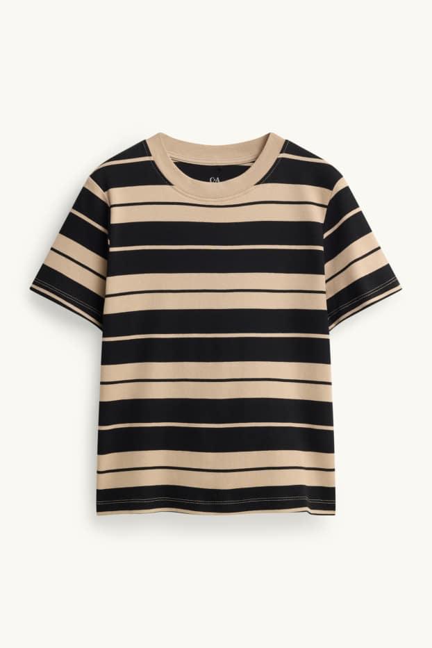 Femei - Tricou - slim fit - cu dungi - negru / nej