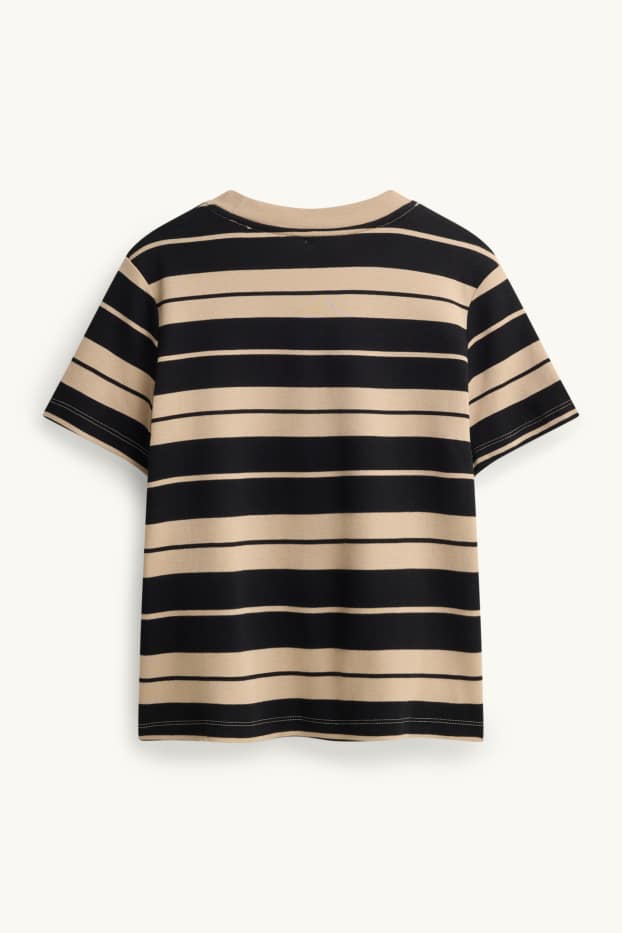 Femei - Tricou - slim fit - cu dungi - negru / nej