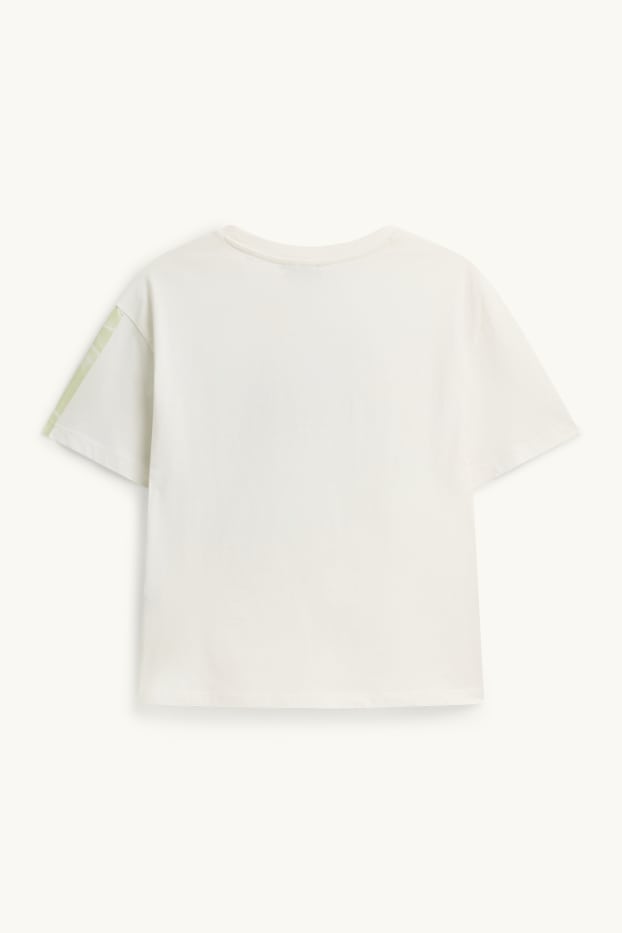 Femmes - T-shirt - regular fit - effet brillant - blanc