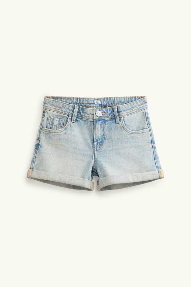 Enfants filles - Short en jean - bleu clair