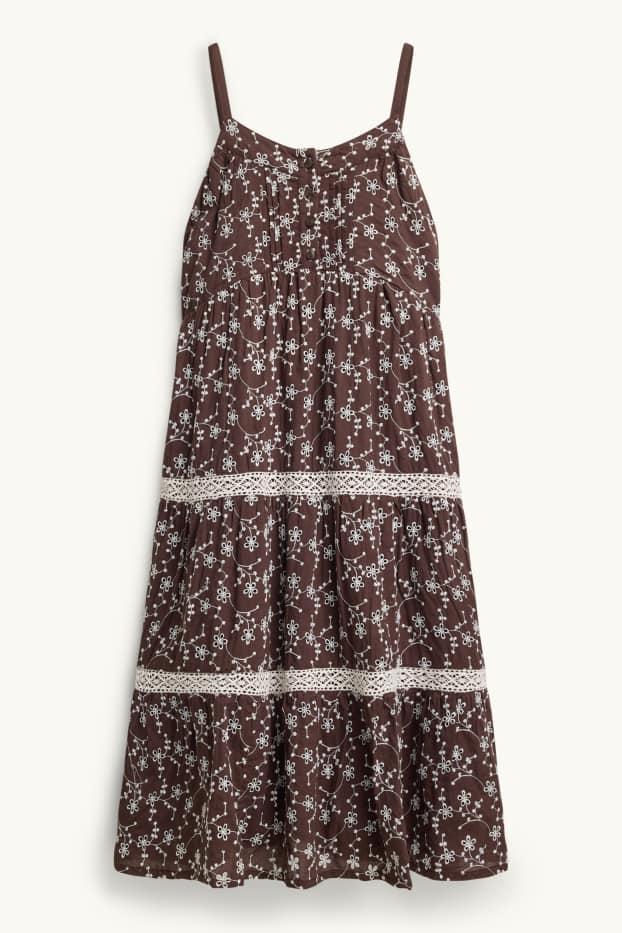 Nena - Flors - vestit - marró