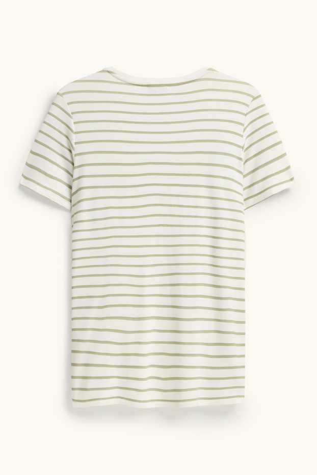 Dona - Samarreta de lactància de màniga curta - de ratlles - blanc