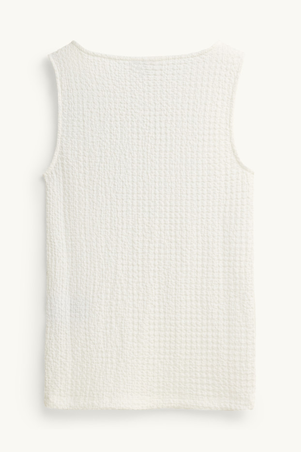 Damen - Top - strukturiert - weiß