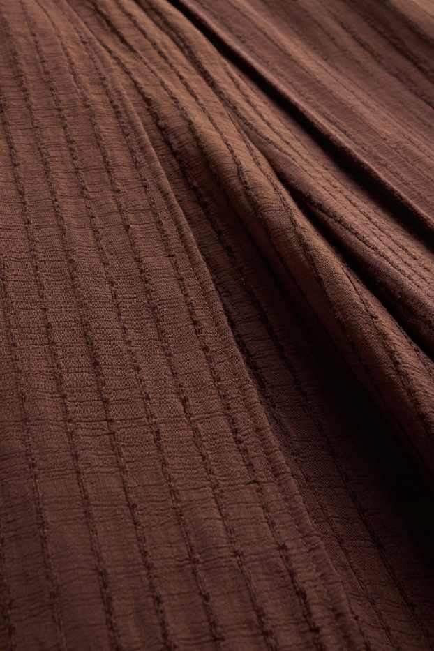 Damen - Stoffhose - High Waist - Palazzo - gestreift - braun