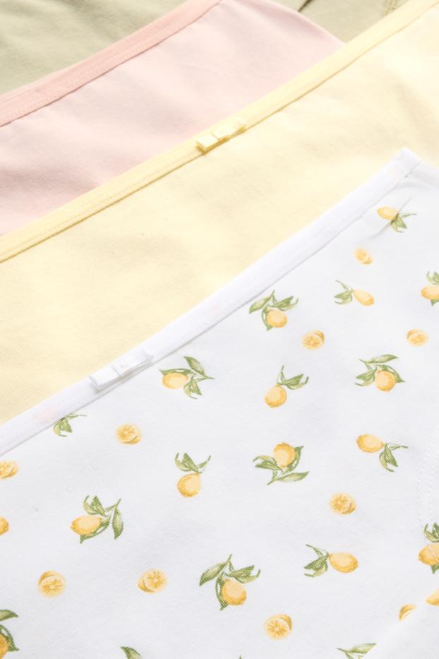 Damen - Multipack 4er - Hipster - weiss / gelb