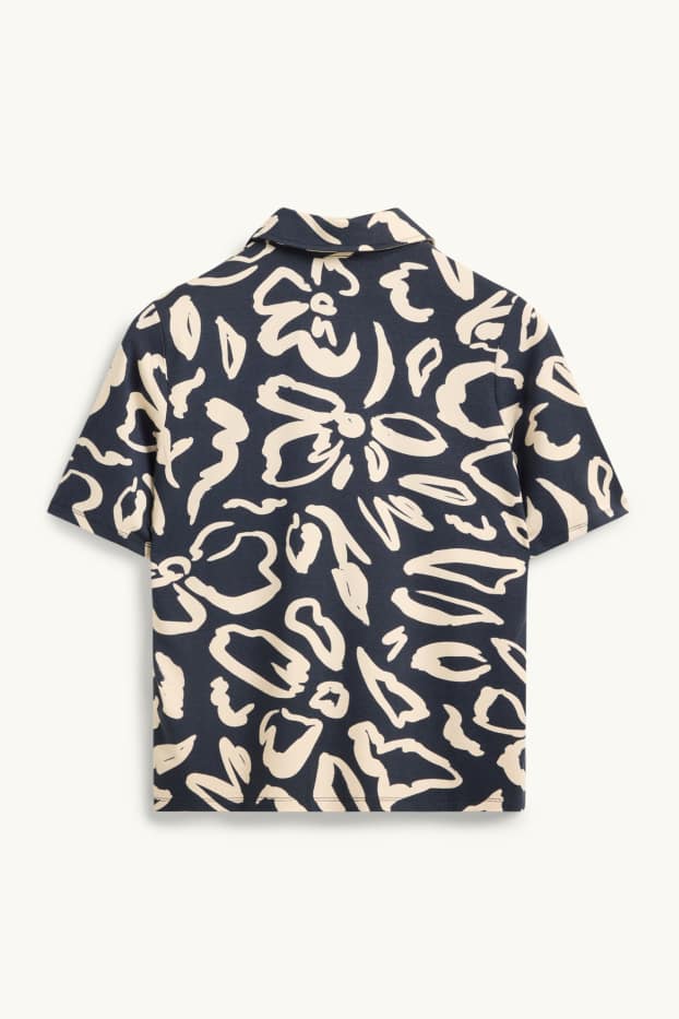 Femmes - Blouse-chemise - à fleurs - bleu  / crème