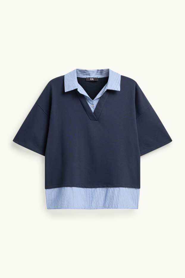 Damen - Sweatshirt - 2-in-1-Look - blau