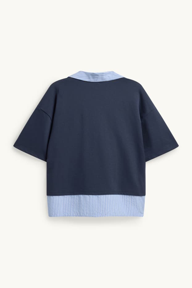 Damen - Sweatshirt - 2-in-1-Look - blau