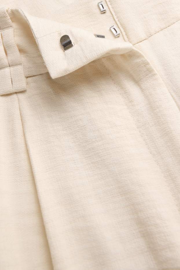 Donna - Shorts - vita alta - crema