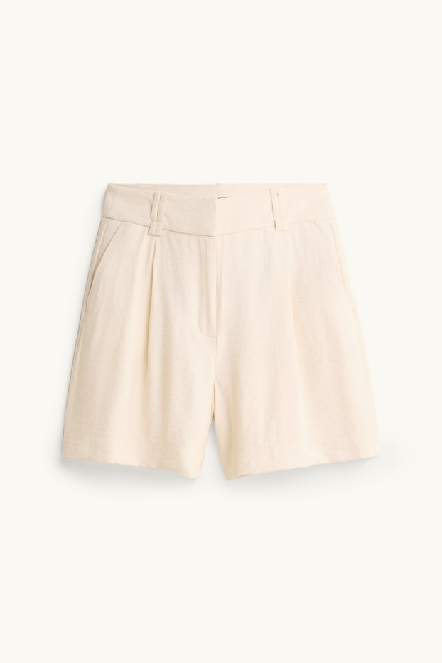 Donna - Shorts - vita alta - crema