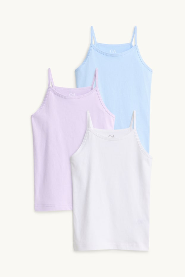 Kinderen: meisjes - Set van 3 - singlet - blauw