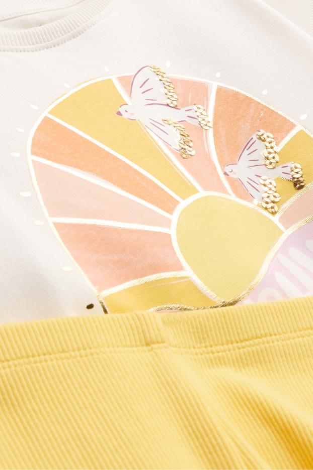 Kinderen: meisjes - Outfit - wit / geel